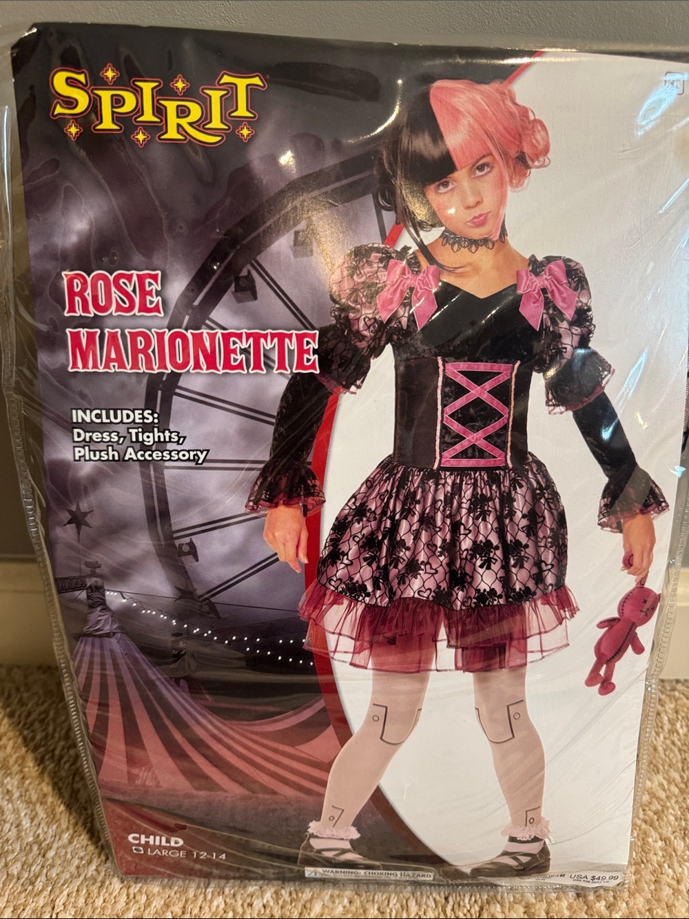Spirit Rose Marionette Costume - Pink & Black